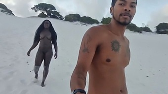 Black Cobra Gets Hard And Bangs Mulatto'S Tight Ass In The Sand