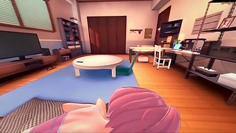 Natsuki Swallows And Spits Out Semen While Being Filmed From A First-Person Perspective During Sexual Intercourse. This Video Features Content From The Doki Doki Literature Club Hentai Series.