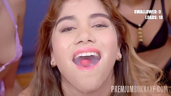 Marina Gold'S Deepthroat Skills Lead To Facial And Swallow In Hd Video
