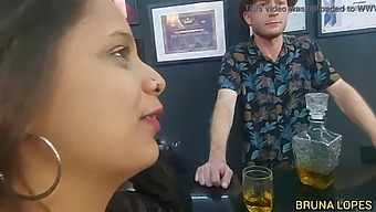 Bruna And Manuh Cortez Have Sex With Barman Malvadinho Who Struggles To Handle Her Three Big Ass