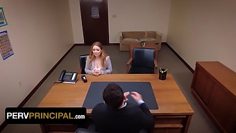 Kira Fox Visits Principal Green'S Office To Discuss A Concern About His Stepdaughter