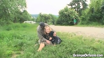 Milf And Grandpa Threesome With Young Teen In Dog Style